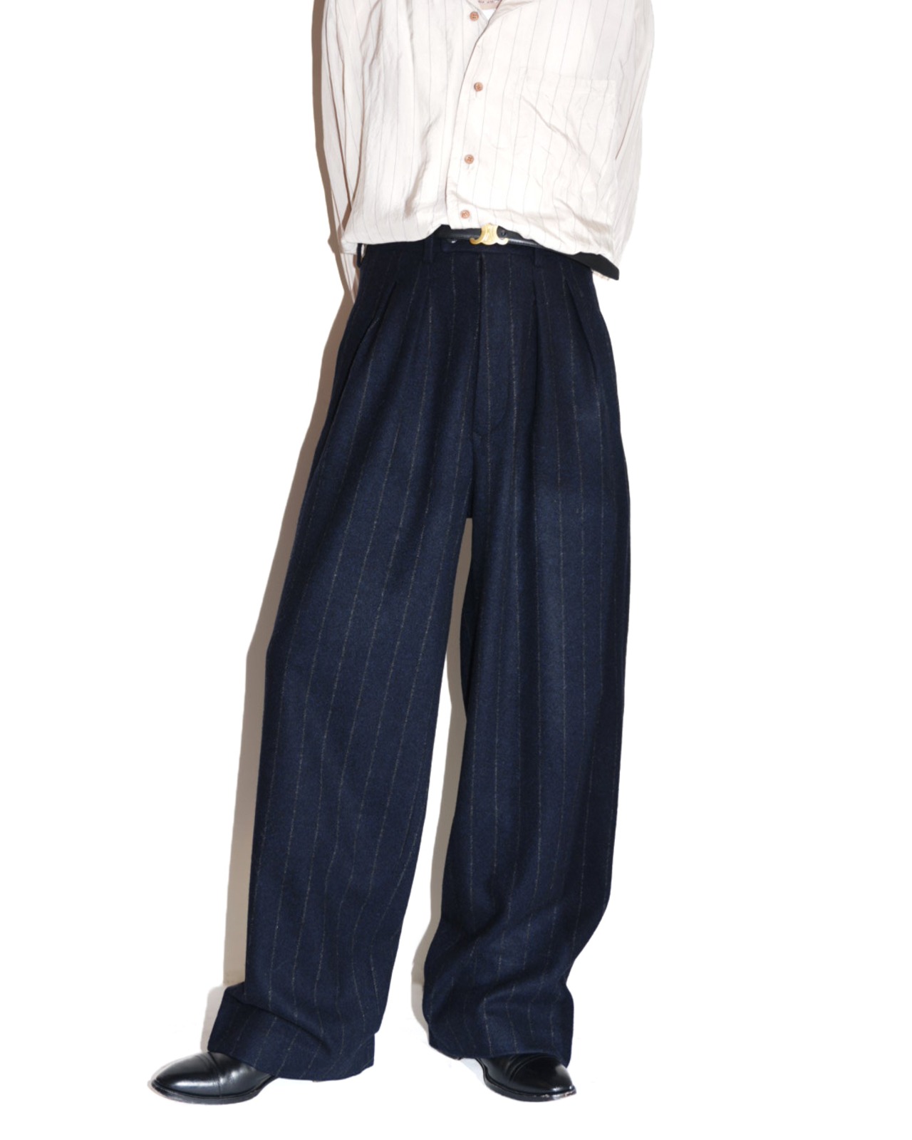 m's braque "TUCKED BAGGY PANTS〔NAVY CHALK〕"