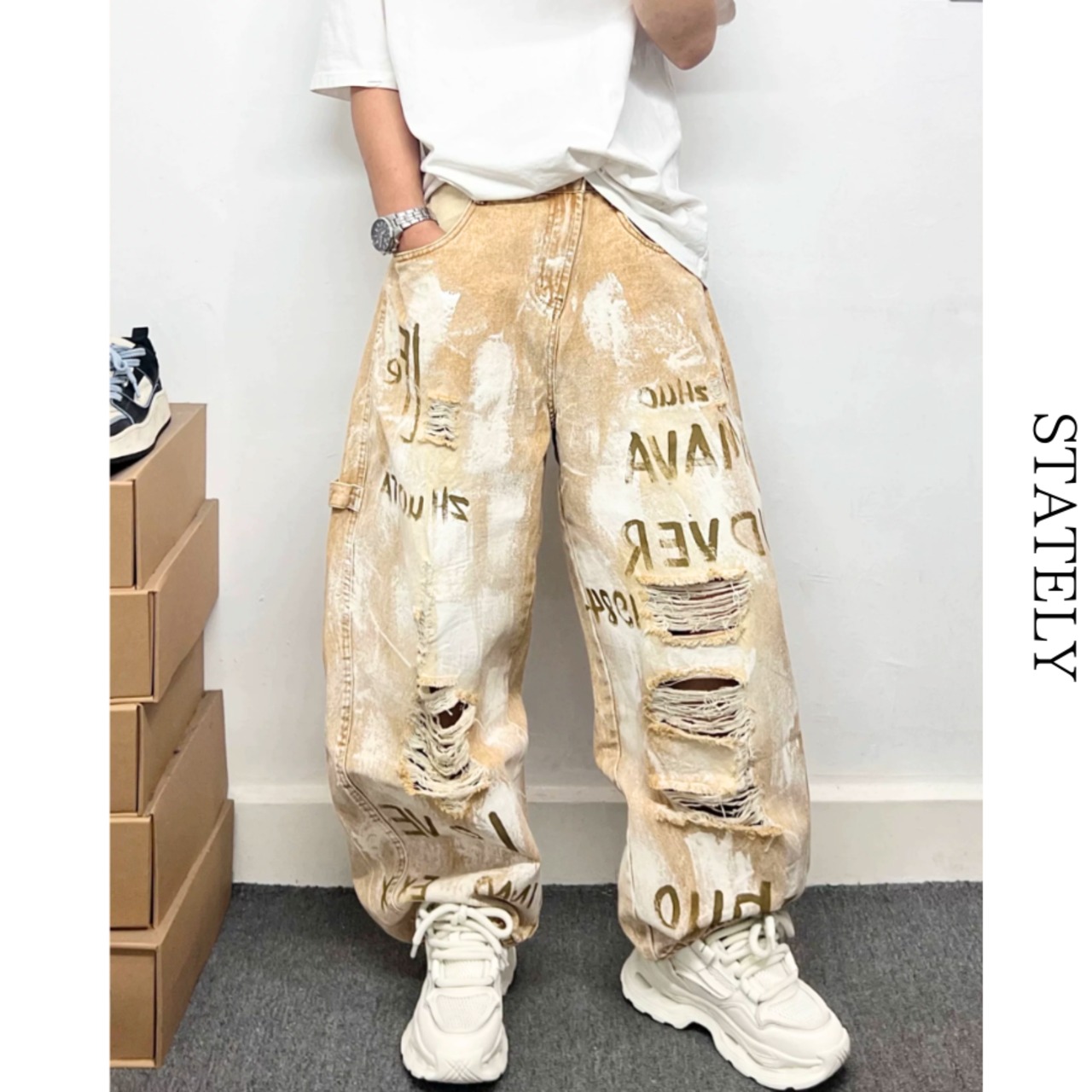 Graffiti Damage ワイドデニムパンツ_B222・画像7