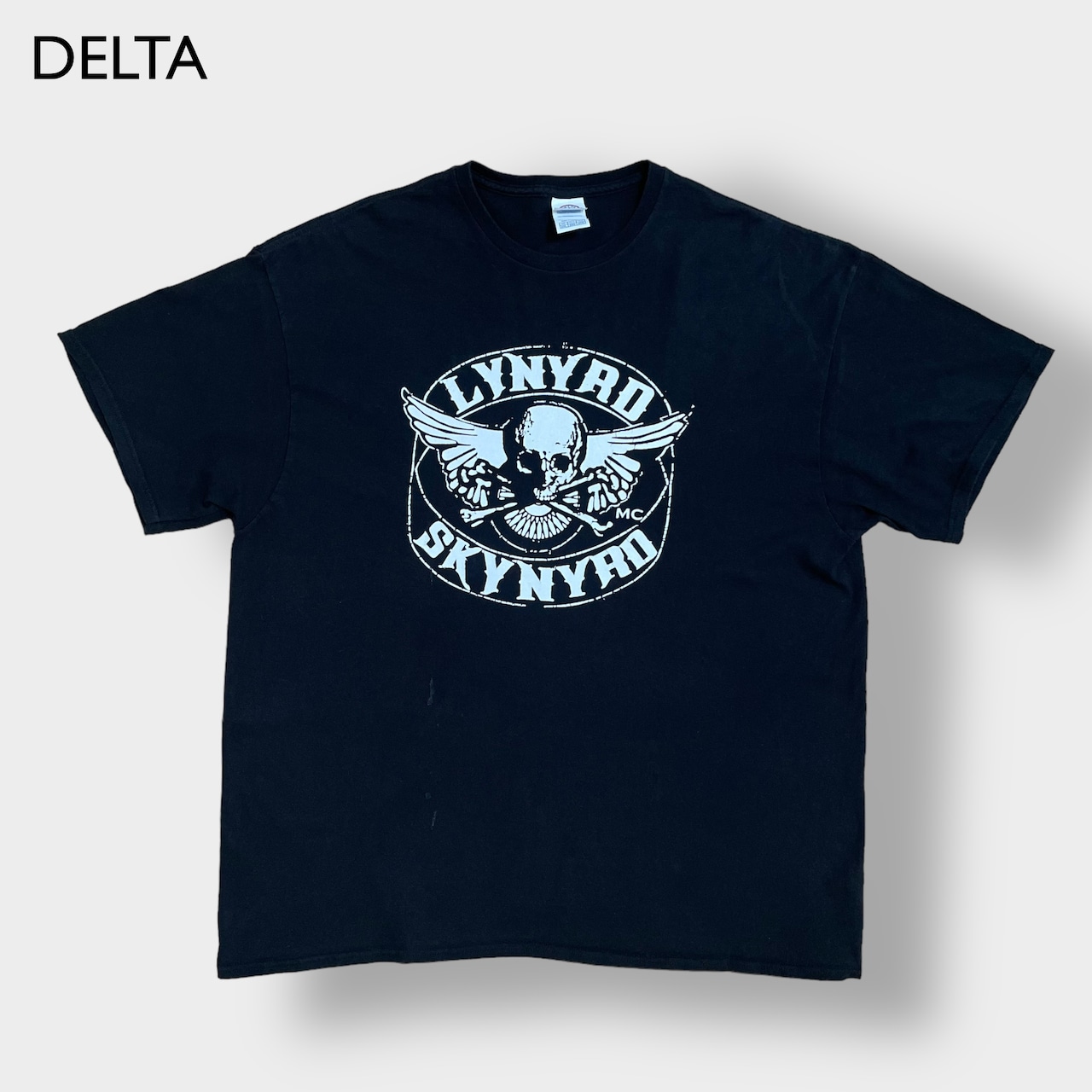 【DELTA】Lynyrd Skynyrd バンドTシャツ プリント ロゴ 2XL ビッグシルエット バンt ロックt レーナード・スキナード スカル 音楽 半袖 夏物 us古着