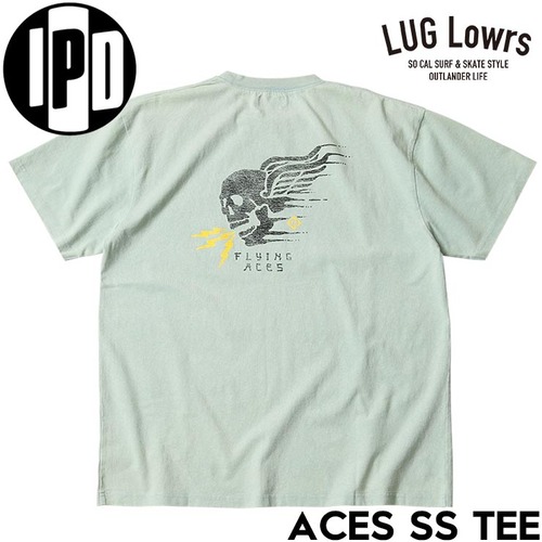 IPD アイピーディー Tシャツ 半袖 メンズ プリントTシャツ バックプリント スカル ロゴ 綿100% ACES SS TEE IPDSSAC-1121 MNT 日本代理店正規品