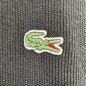 【LACOSTE】ハーフジップ スウェット トレーナー L相当 ラコステ ワンポイント 刺繍ワニロゴ アメリカ古着