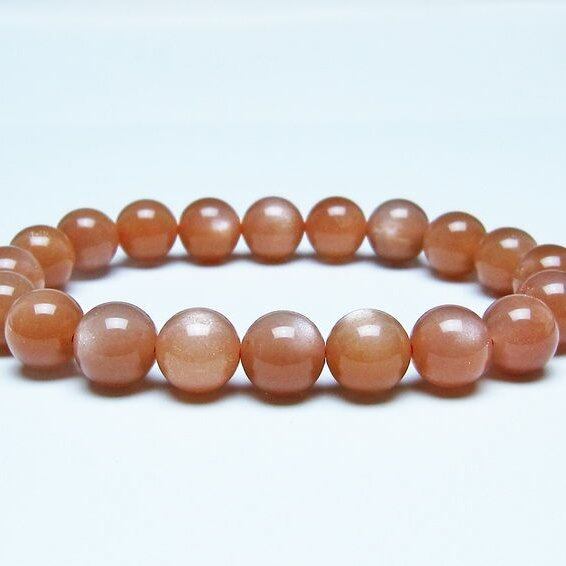 オレンジムーンストーン ブレスレット 10mm 一点物 メール便可 [M便 1/10] 111-48620