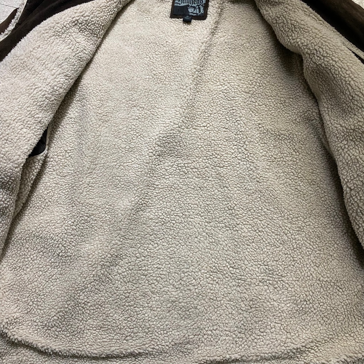 old brown suede boa lining jacket