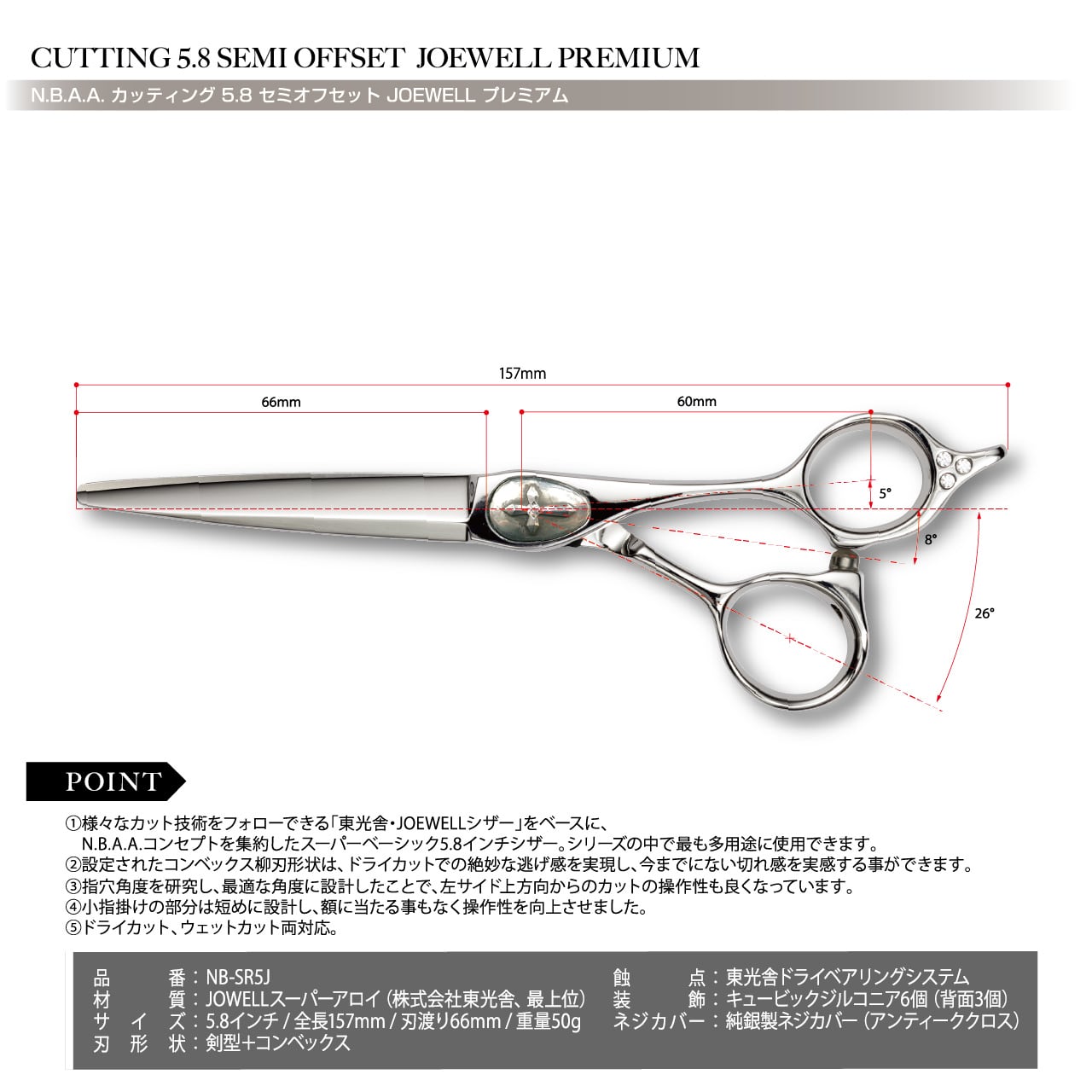 N.B.A.A. カッティング 5.8 セミオフセット JOEWELL プレミアム