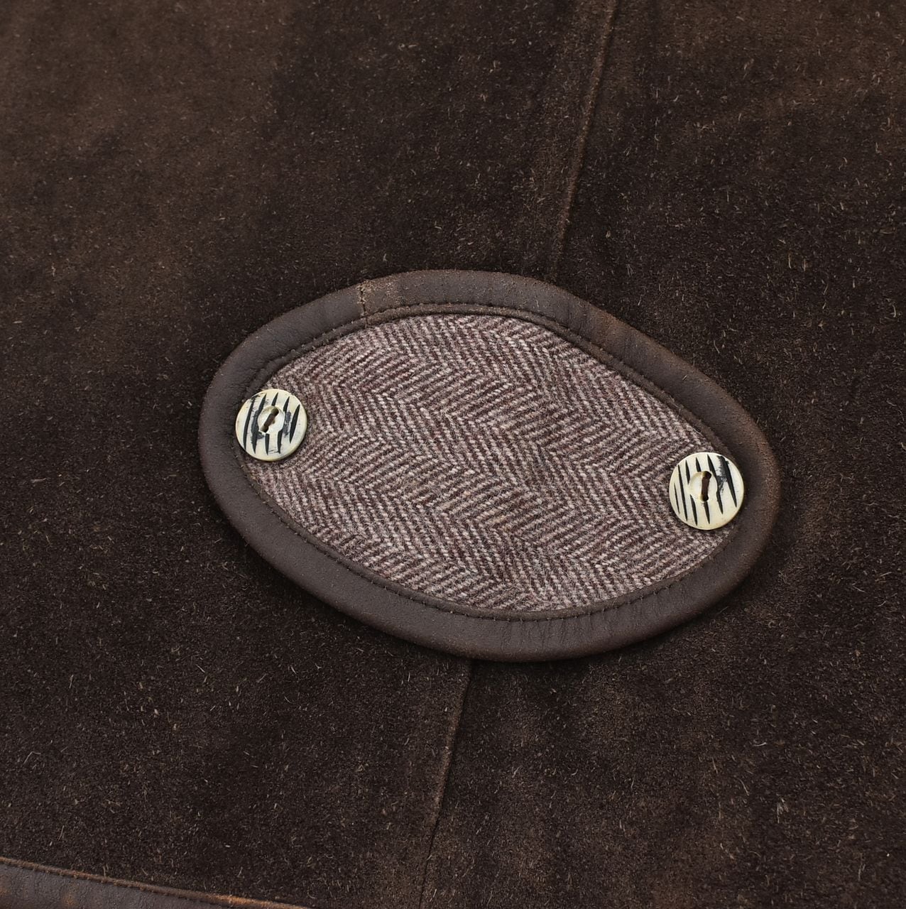 suede leather switching knit vest canda