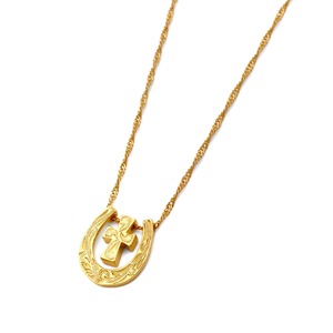 Hawaiian horseshoe cross necklace【GOLD】