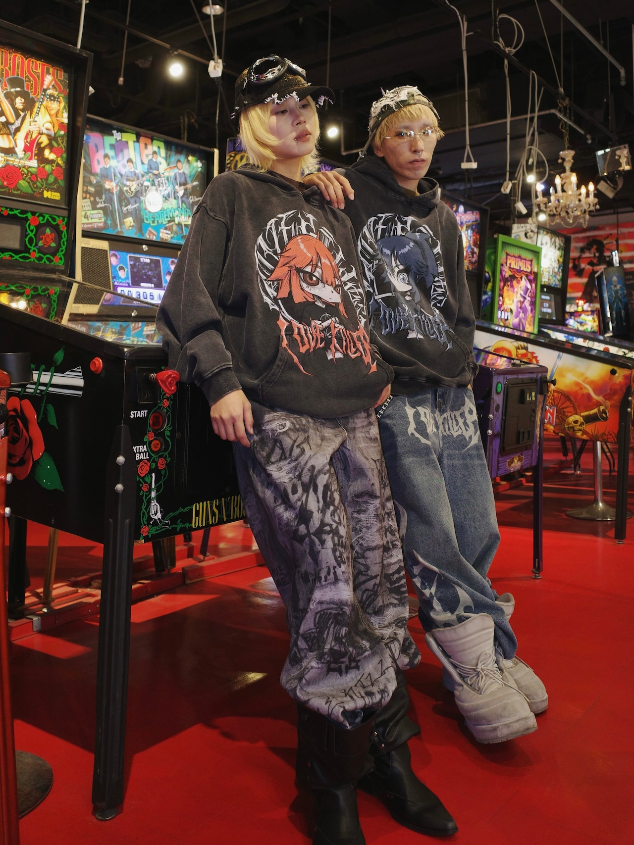【LOVE KILLER】Red Chibi girl Graphic logo hoodie