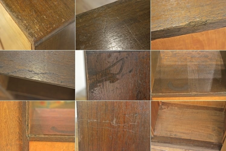 レトロ 小振り キャビネット 戸棚 引き出し 抽斗 3杯 収納 ラック 左右