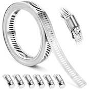 ホースクランプ 長さ3m 幅12.7mm ファスナー6個 ステンレス 長さ調整 ダクトバンド 機械配管水道管配管換気ダクト用