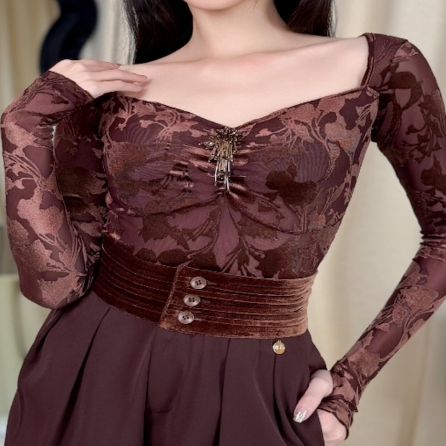 フロッキーレース・エレガントフィット ダンストップス ds1235