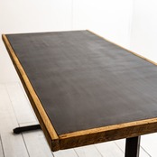Black iron Old oak & I edge  legs work desk