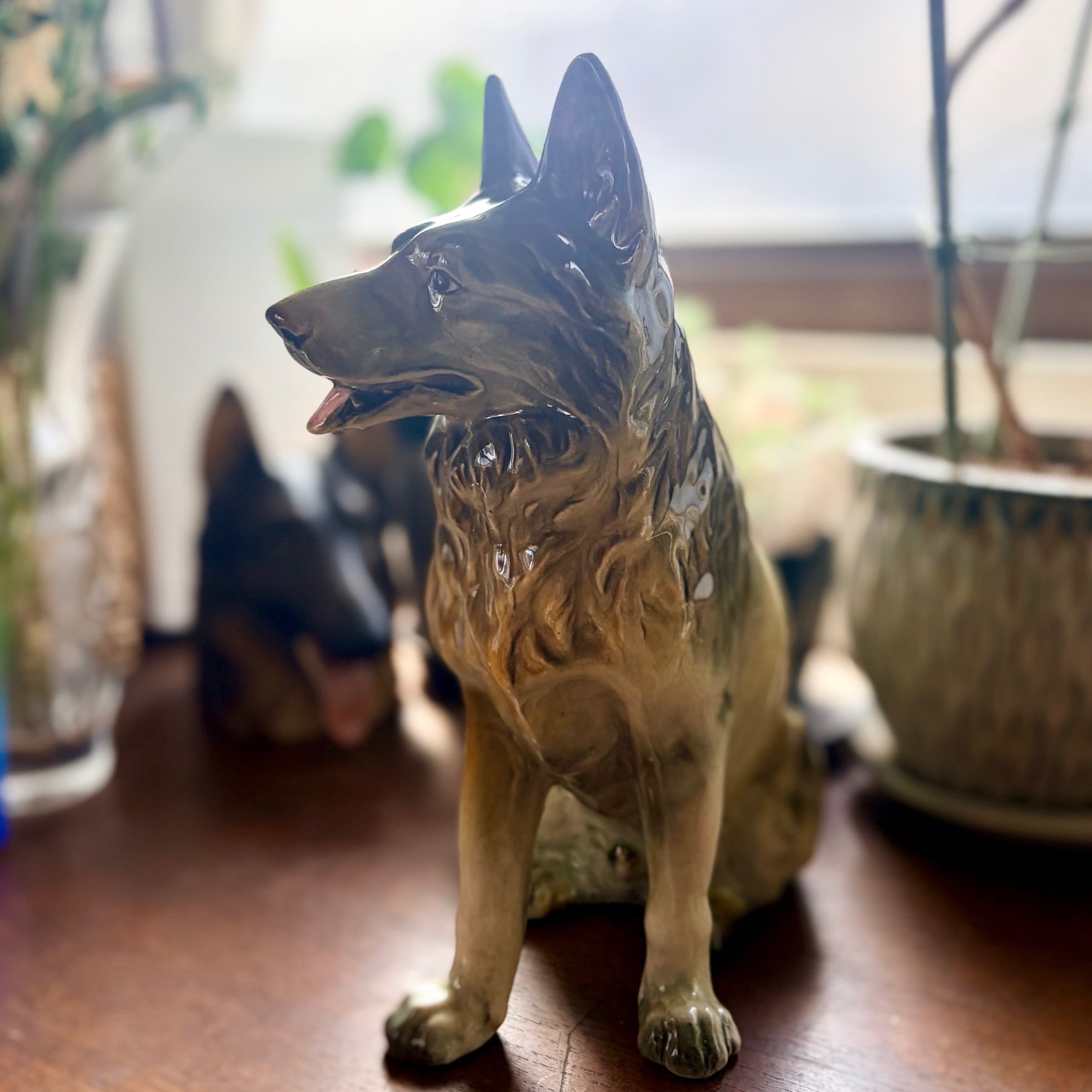 Vintage German Shepherd Dog ヴィンテージ シェパード 陶器の置物 | K