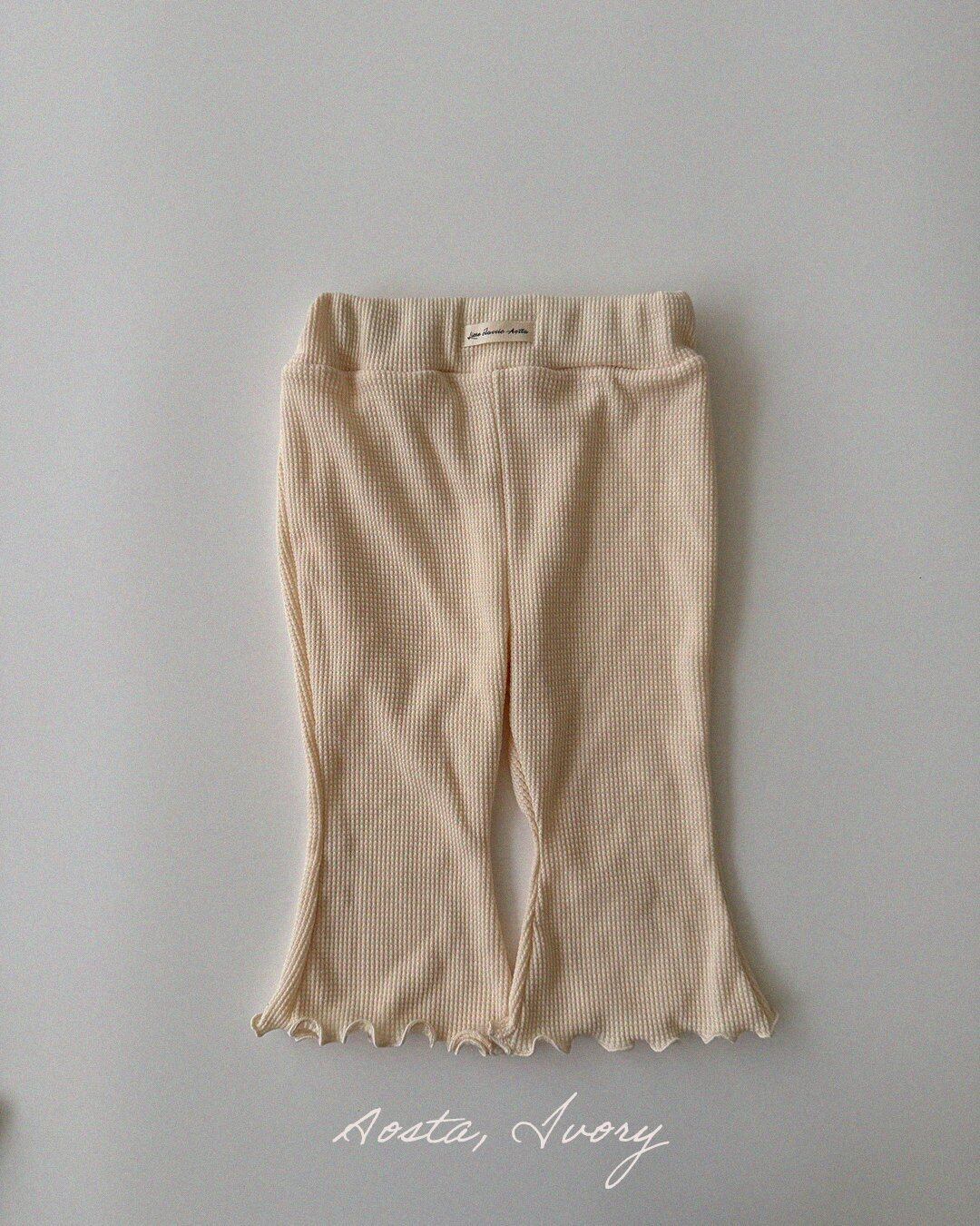 【Aosta】ジェリーワッフルパンツ アイボリー(70~110cm)