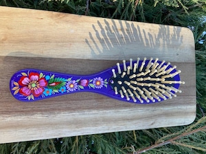 ペトリキウカ塗り　ヘアブラシ　くし　ティモシェンコ作