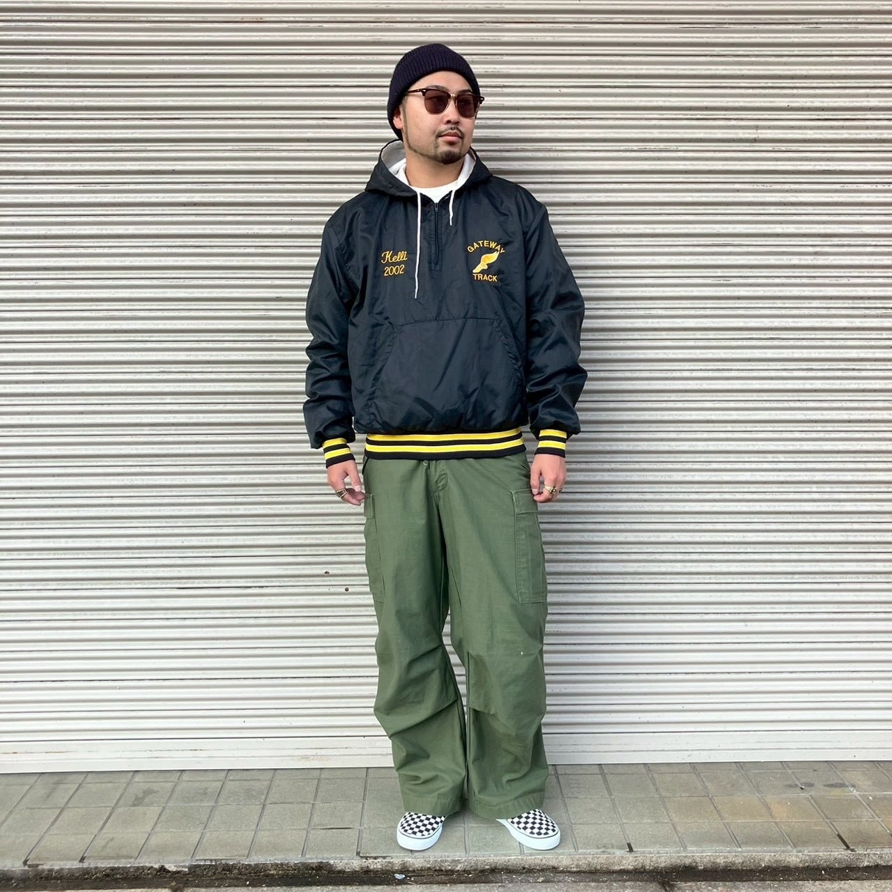 90s Holloway スタジャン ハーフジップ ヴィンテージ L スタジャン