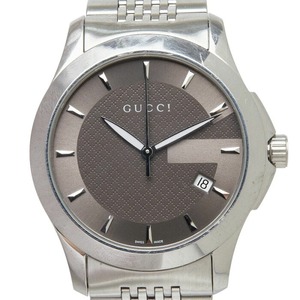 グッチ Gタイムレス 腕時計 126.4 クオーツ グレー文字盤 ステンレススチール メンズ GUCCI 【中古】