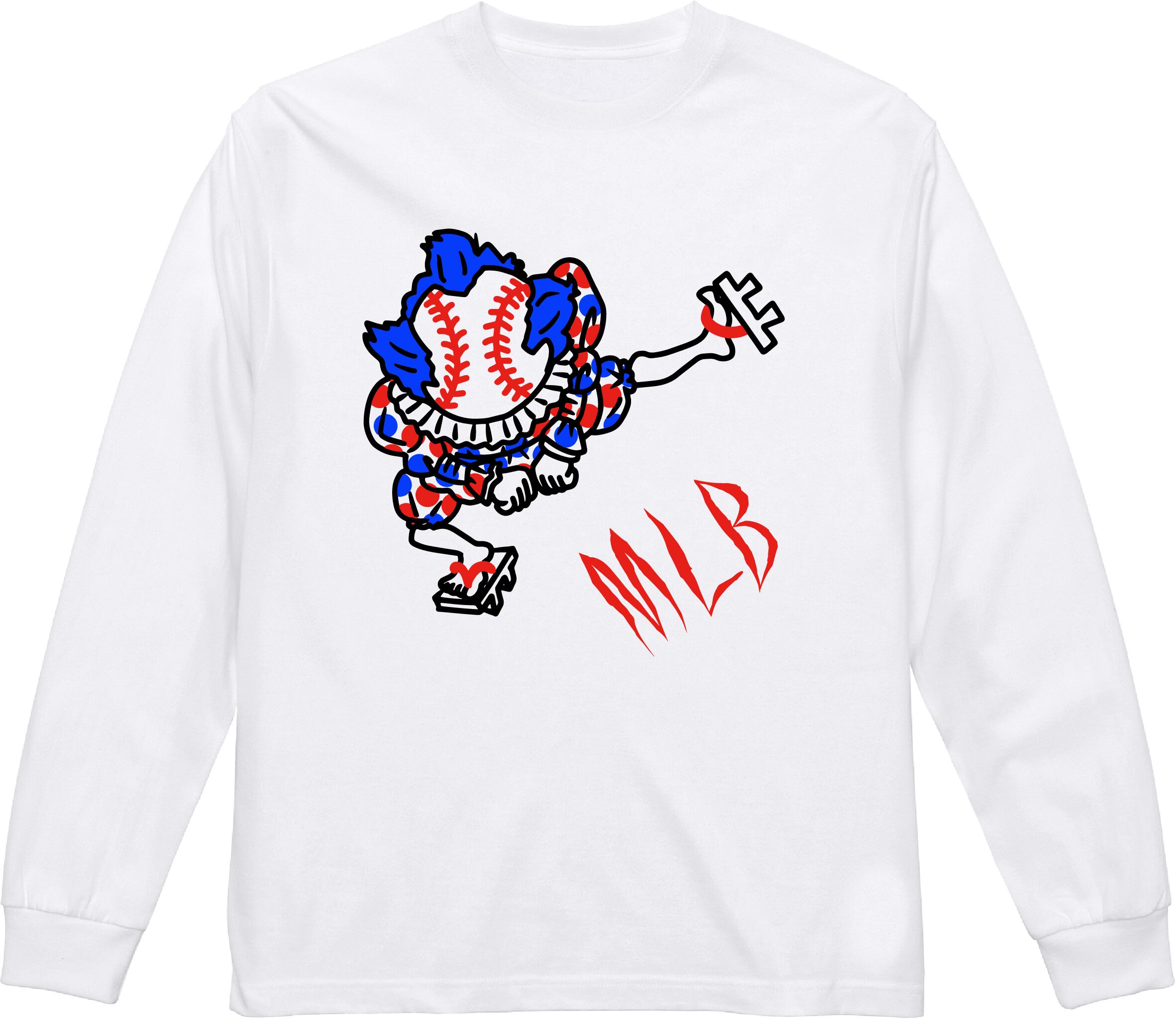 M.L.B L/S TEE white