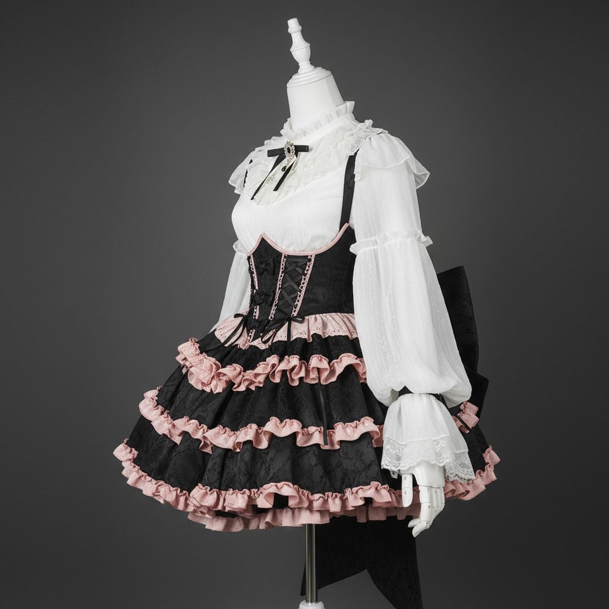バックリボンフリルロリィタティアードジャンパースカート | Maiden's Rêve