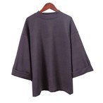 レディース服 ロールアップ袖 五分丈カットソー 大人カジュアル シンプル おしゃれ きれいめ 体型カバー ゆったり シルエット 無地 Tシャツ 春 夏 秋 トップス きれいめ ママコーデ 20代 30代 40代 50代 ゆるシルエット f1003