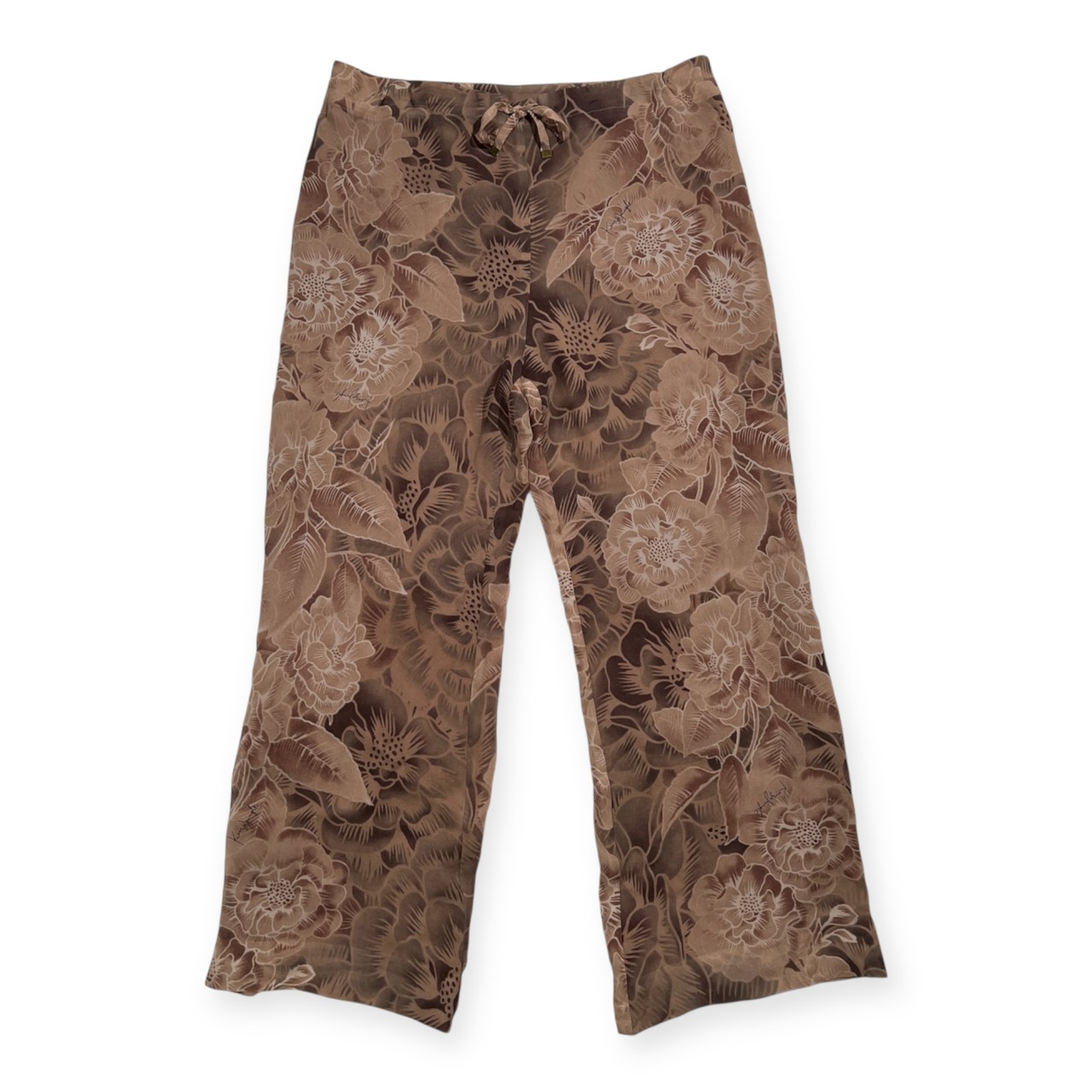 KENZO JUNGLE ケンゾー 花柄 総柄 シルク ワイド パンツ サイズ 40 /フランス製/絹100%/ビンテージ