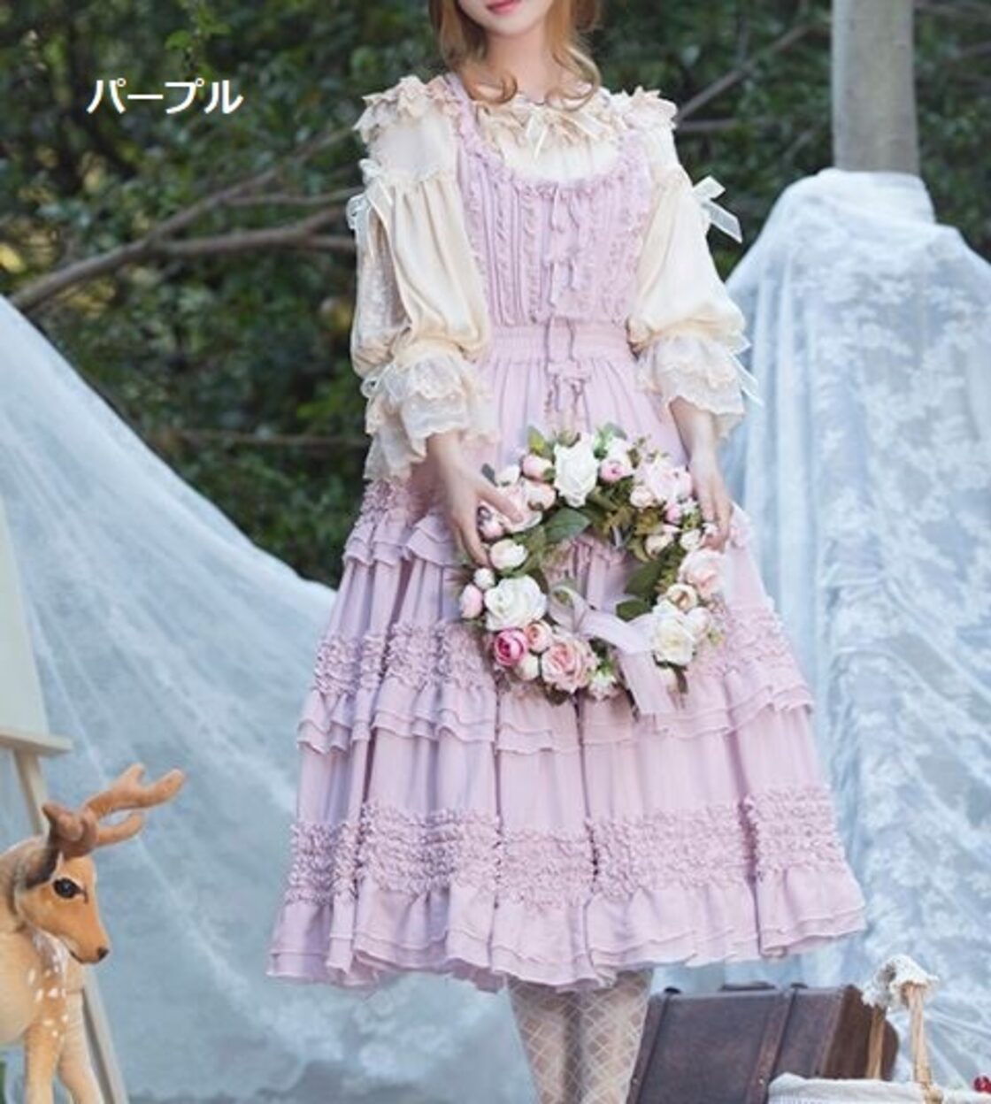 ロリータ ジャンスカ4色 BOGUTA クラシカル フリル ロング ボリューム 