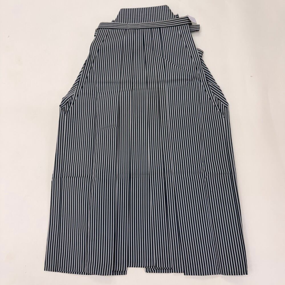袴 行灯袴 男袴 紐下丈84cm S size 男性用袴 成人式袴 黒 グレー 中古 6714