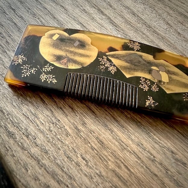 51030】蒔絵のくしとこうがいのセット L べっ甲 / Kanzashi Hair