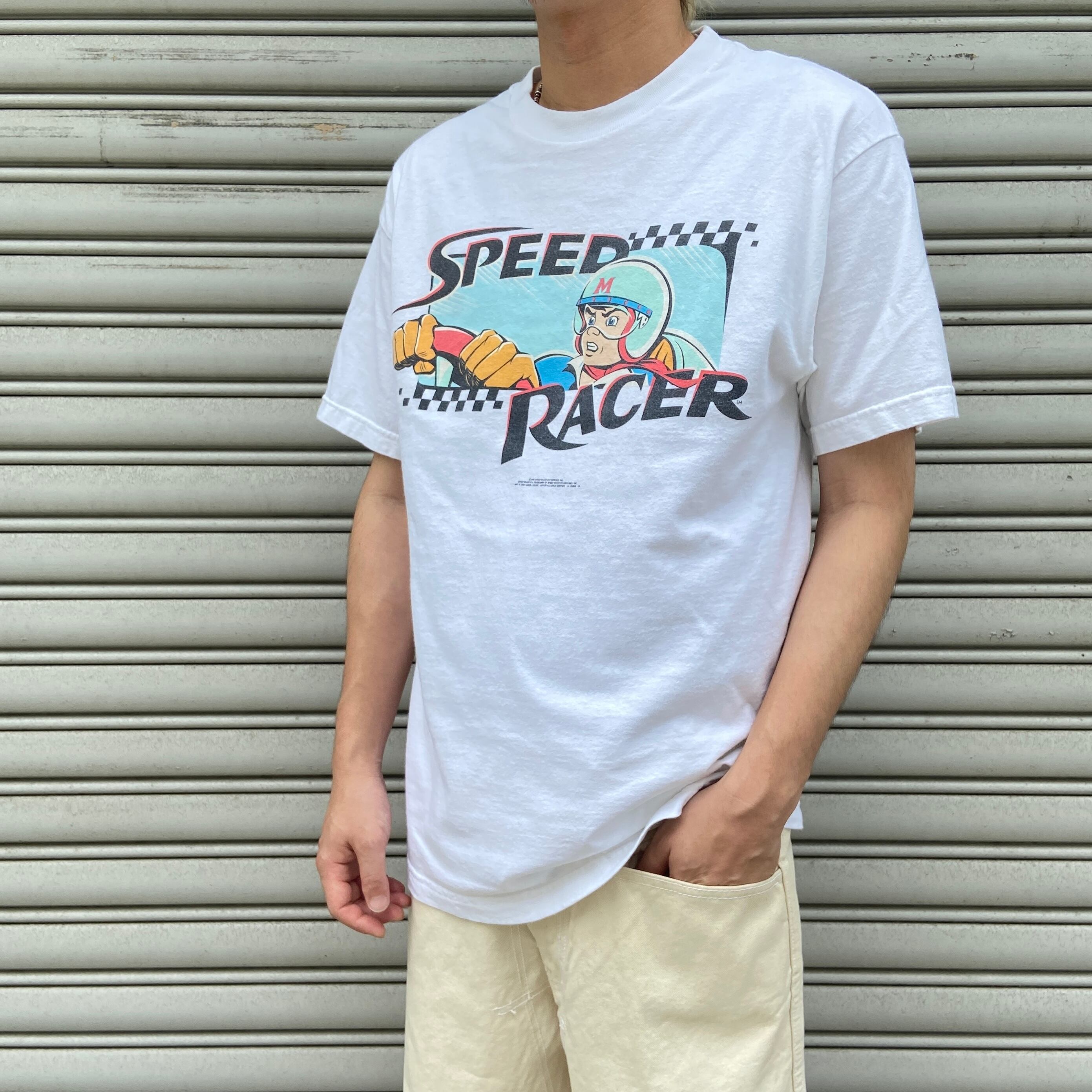 90s USA製 スピードレーサー マッハゴーゴー アニメTシャツ 白 | 古着
