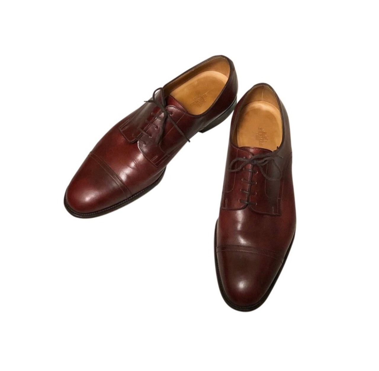 HERMES straight-tip leather shoes