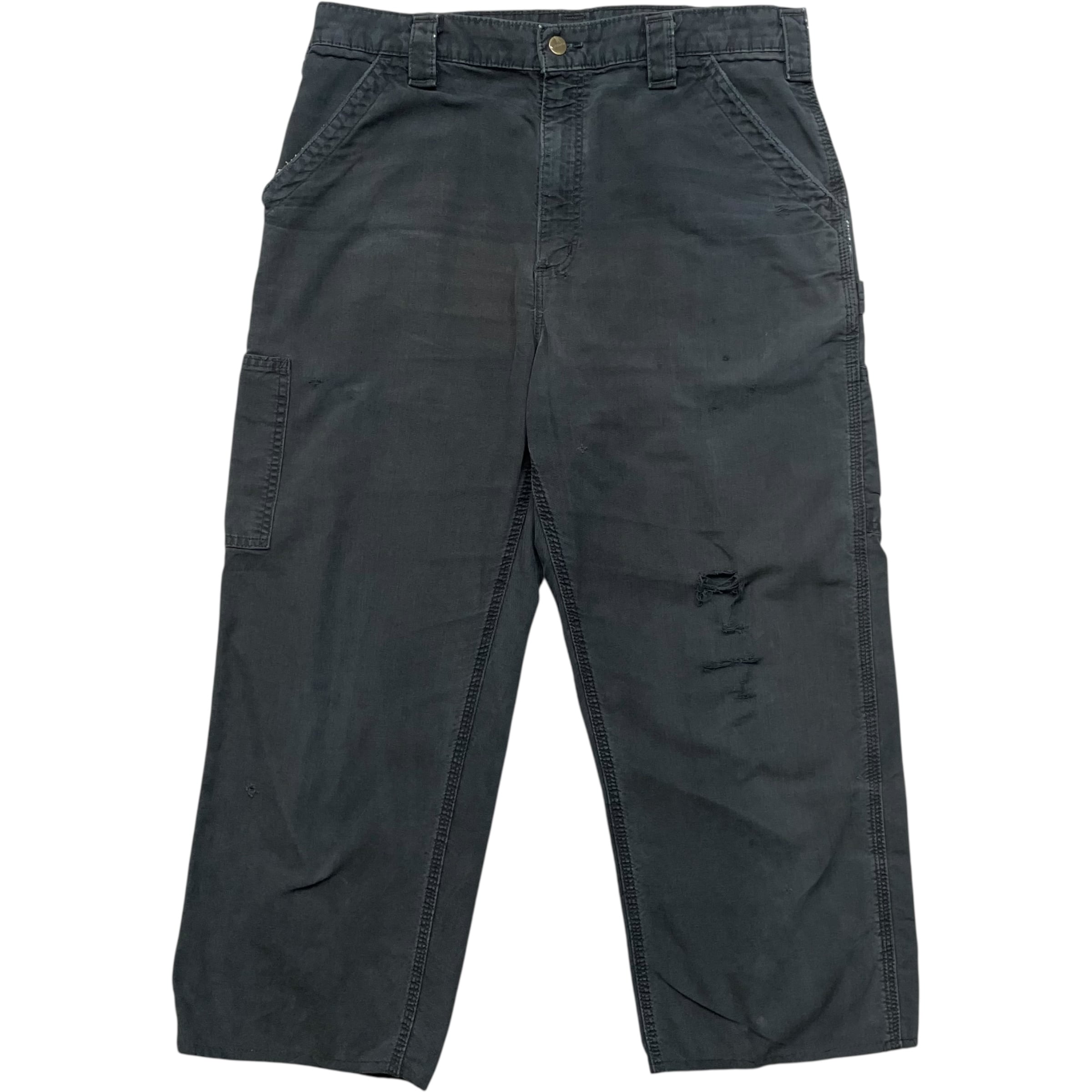 《実寸W35L25》Carhartt カーハート ワークパンツ ペインターパンツ ダメージ ブラック no.8841
