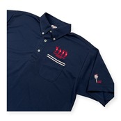 CAPTAIN SANTA キャプテンサンタ GOLF CLUB メッシュ BD 半袖 ポロシャツ サイズ L /ネイビー/ジョイマークデザイン/日本製