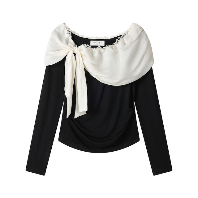 全3色/Ribbon off shoulder tops　B4306
