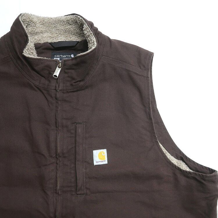 古着 カーハート Carhartt 裏地ボア ダック ワークベスト ダックベスト