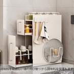 二層 引き出し式 カウンタートップ 白 黒 ブラック ホワイト 2段 収納 ラック 家庭用 調味料 ラック 多機能 収納ラック 北欧  韓国 おしゃれ