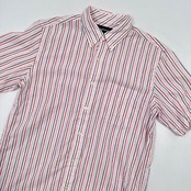 NEWYORKER ニューヨーカー ストライプ ボタンダウン BD 半袖シャツ サイズ L/メンズ/アイビー/トラッド/薄手