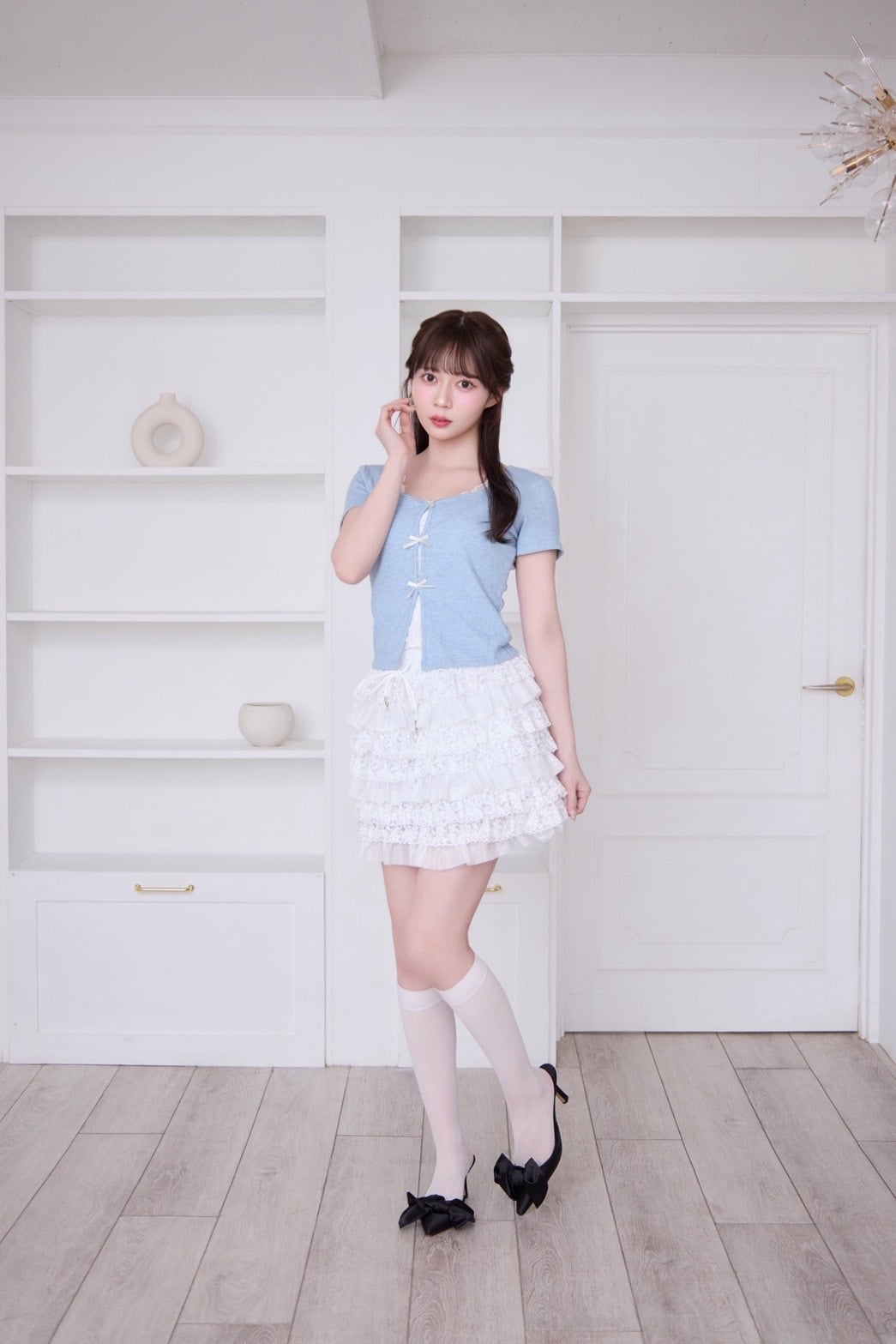 lace tiered mini skirt | Désir et Raison