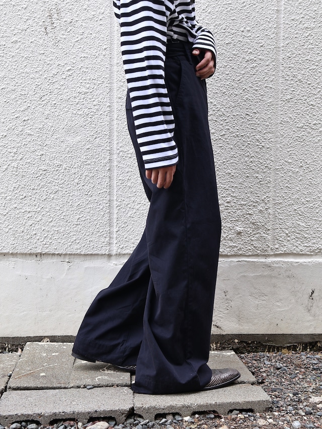 belted wide slacks