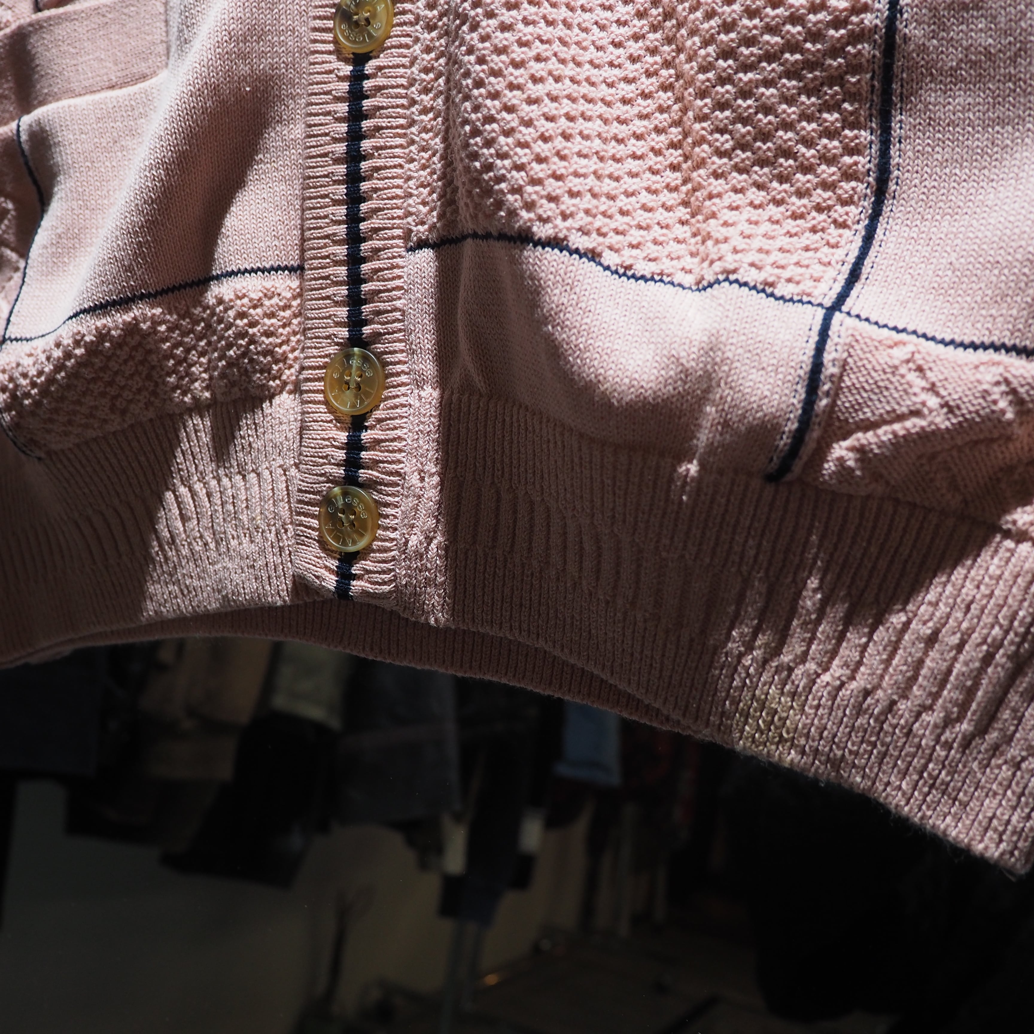 1990s " ellesse " Light pink color vintage loose knit vest