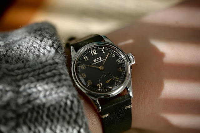 【TISSOT】1940年代製 ティソ アンチマグネティーク スモールセコンド 手巻き ブラックミラーダイヤル OH済み / Vintagewatch / ANTIMAGNETIQUE / Blackmirror /Cal.27