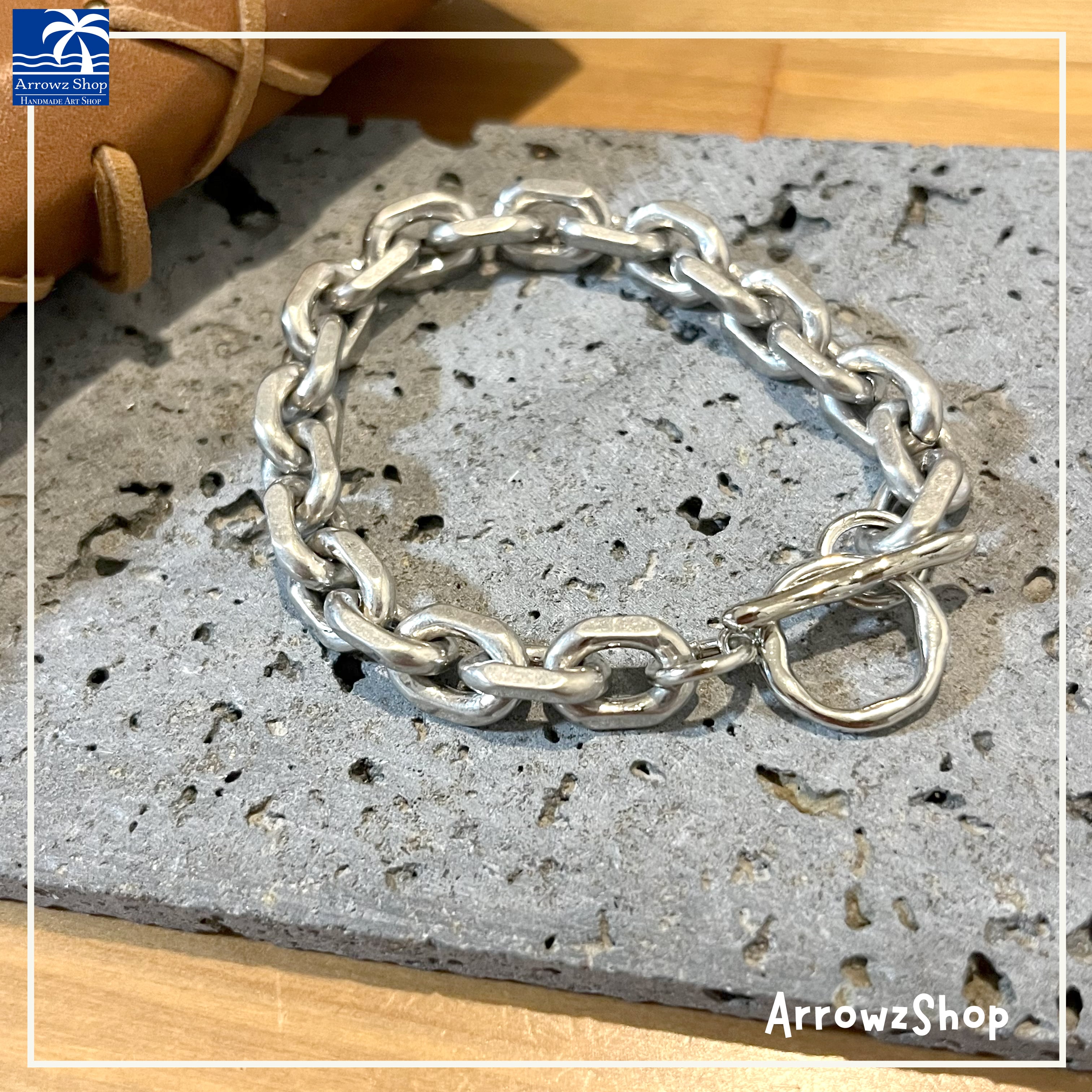 D14】メンズブレスレット ハードブレスレット マンテル ゴツゴツ