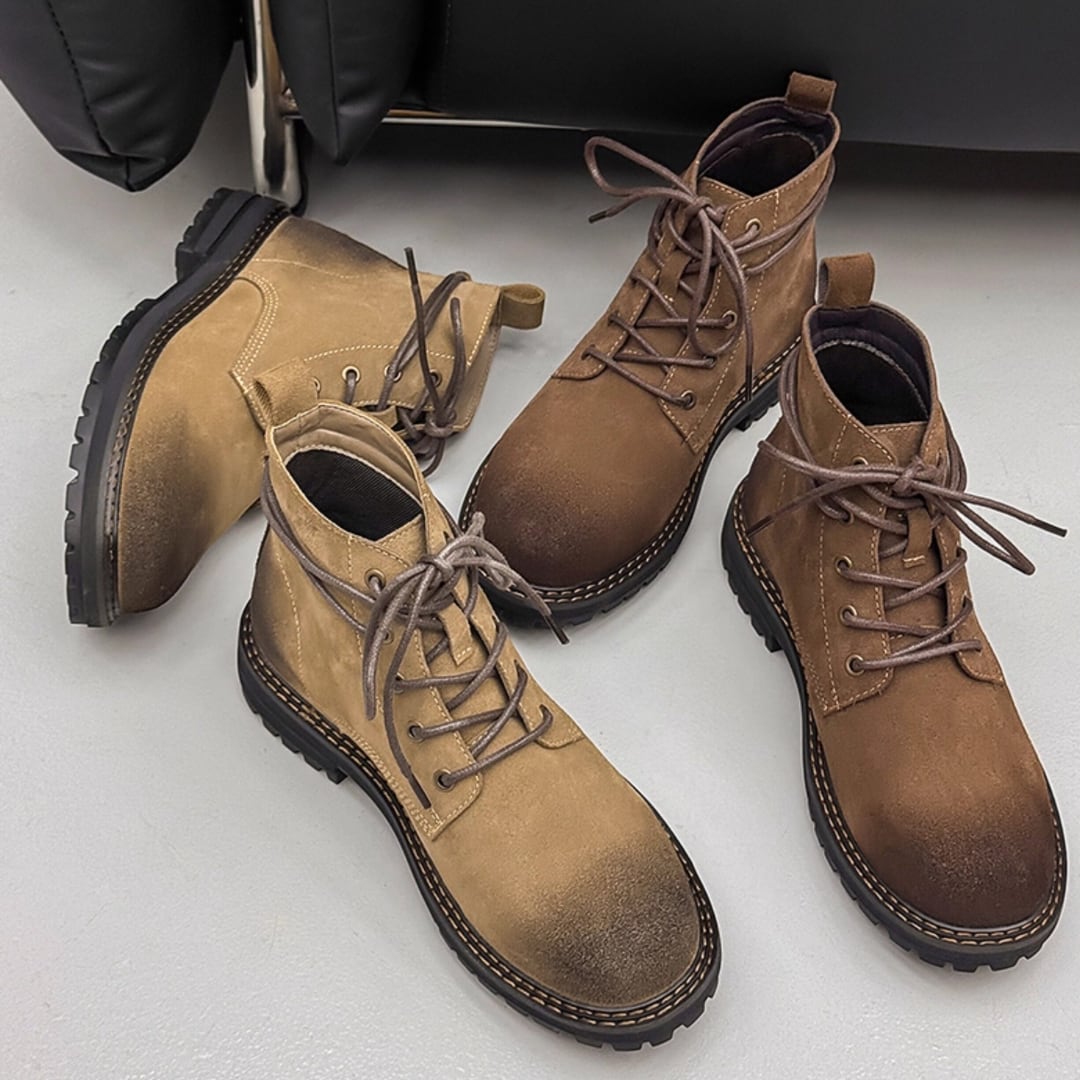 Genuine Leather High-Top Boots(GV542)
