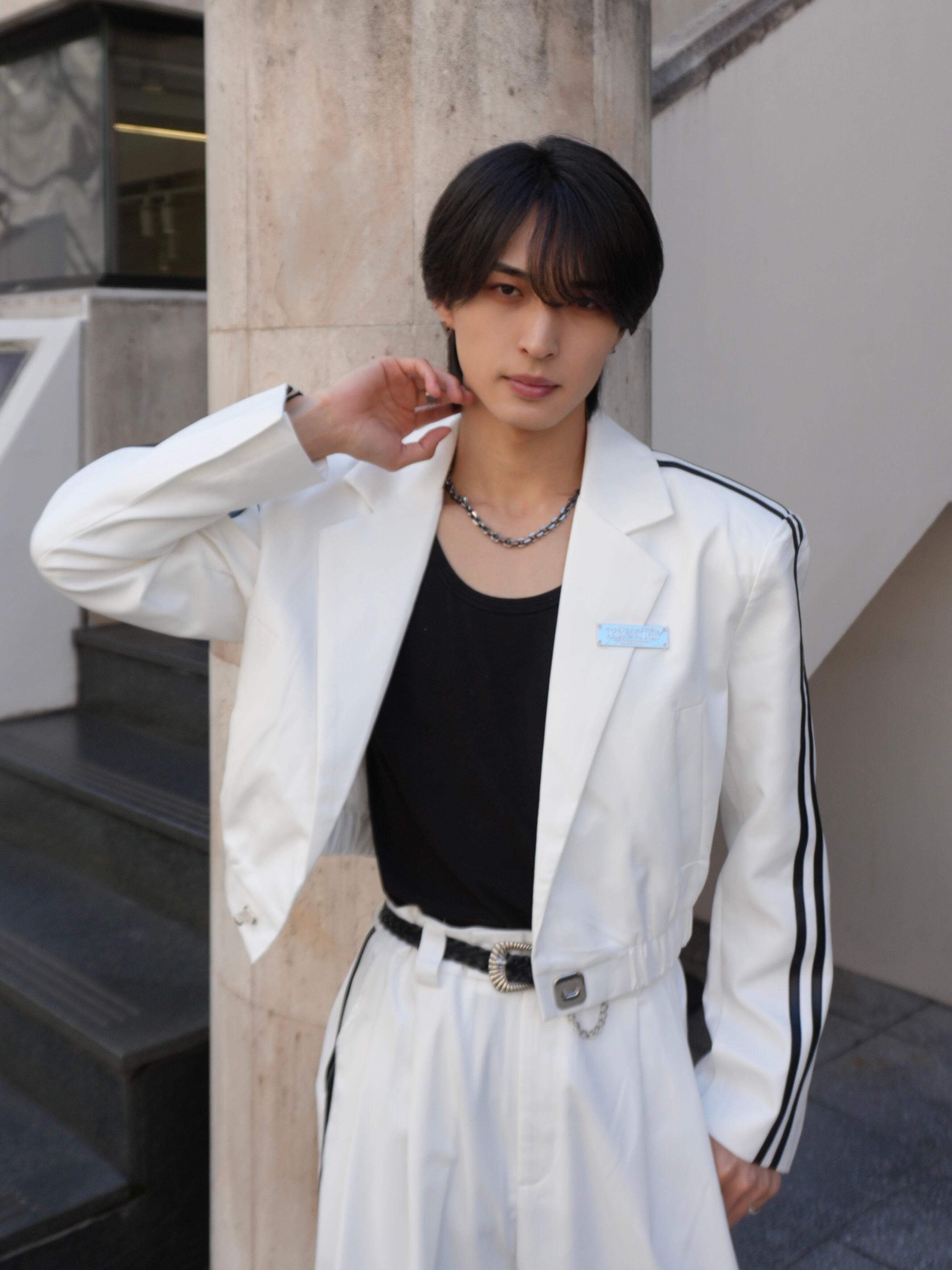 ALUDE SELECT】line short jacket set up(2color) | 【ALUDE】韓国