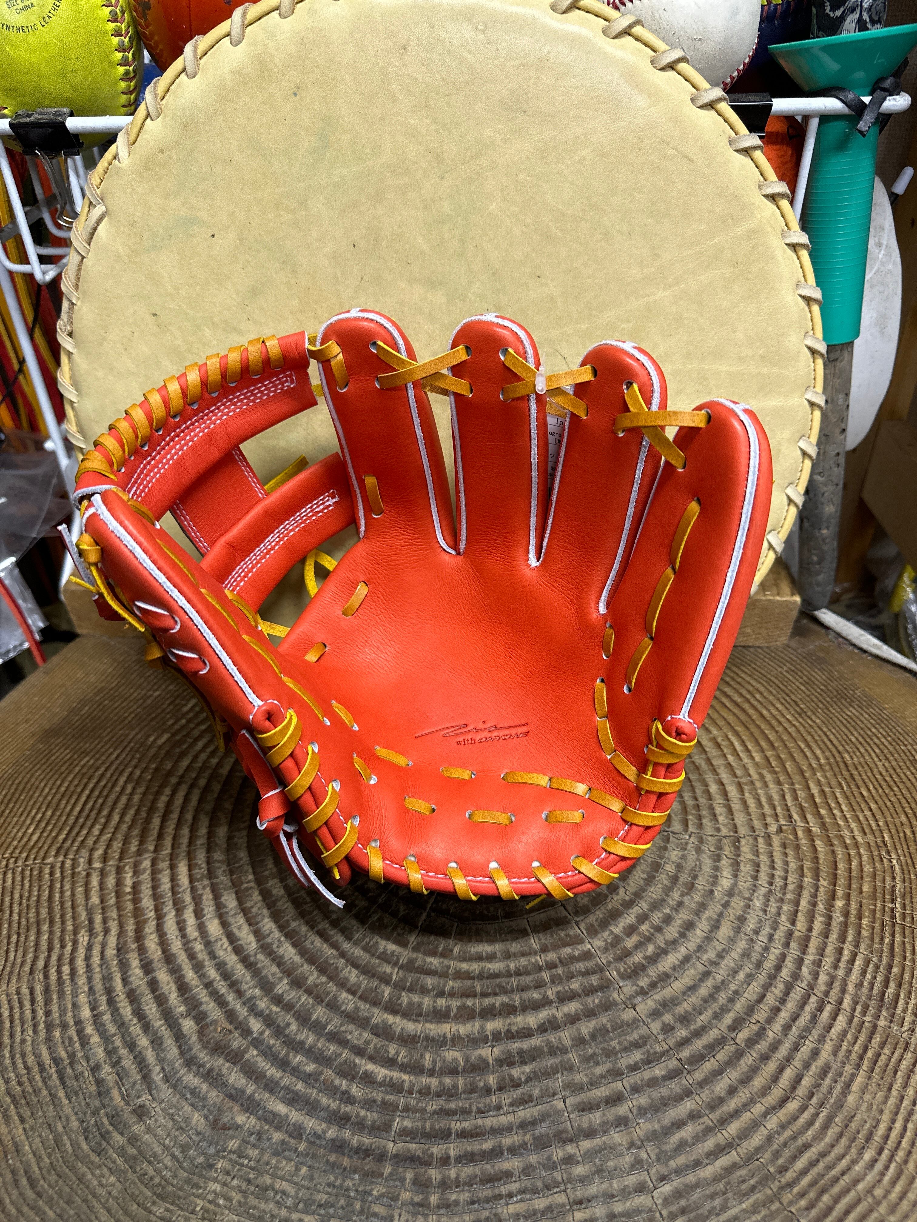 専用 IPセレクト 軟式 野球グローブ 黒/オレンジ IP select