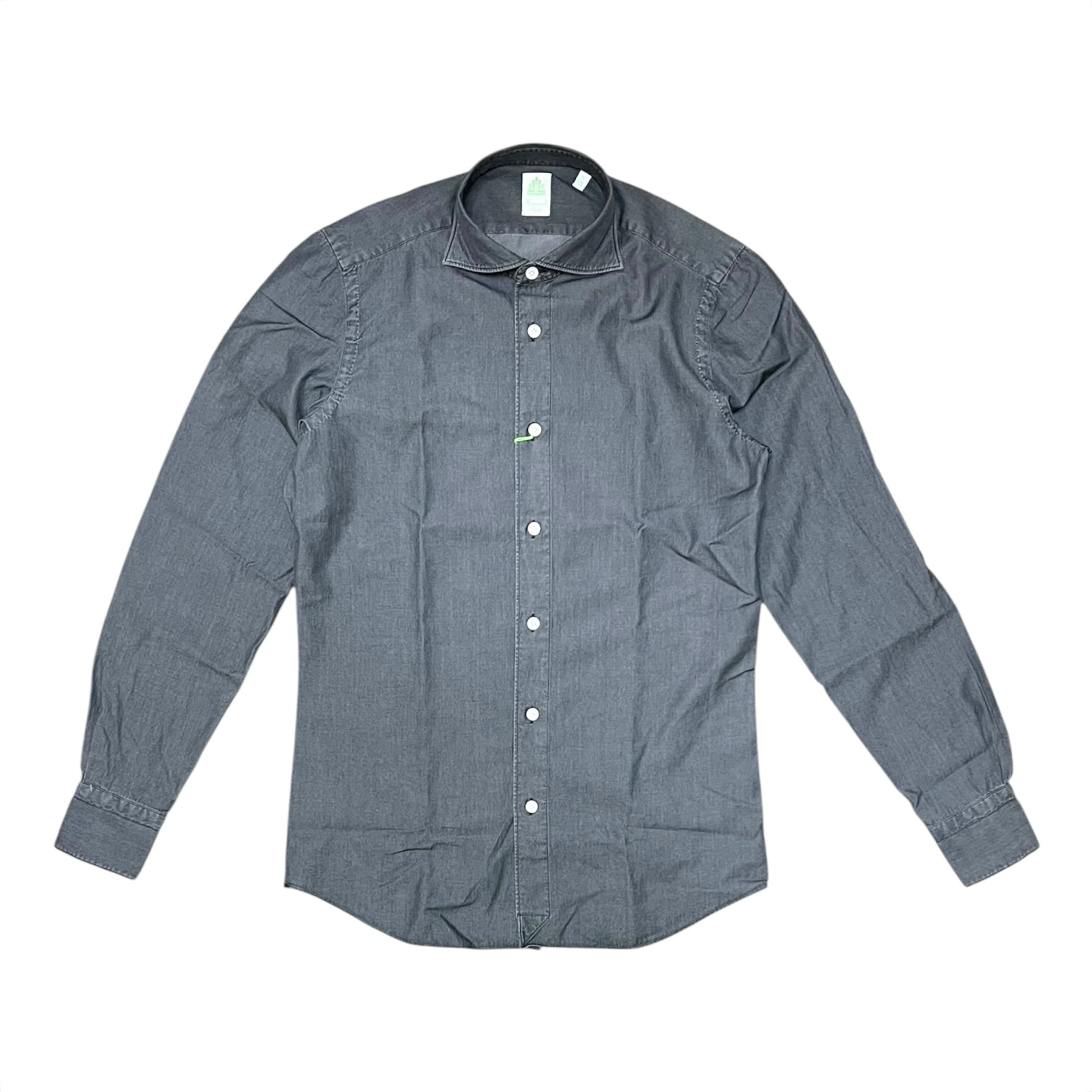 FINAMORE(フィナモレ)  Denim Shirt"SIMONE"(C0505D)/BLACK(col.01)
