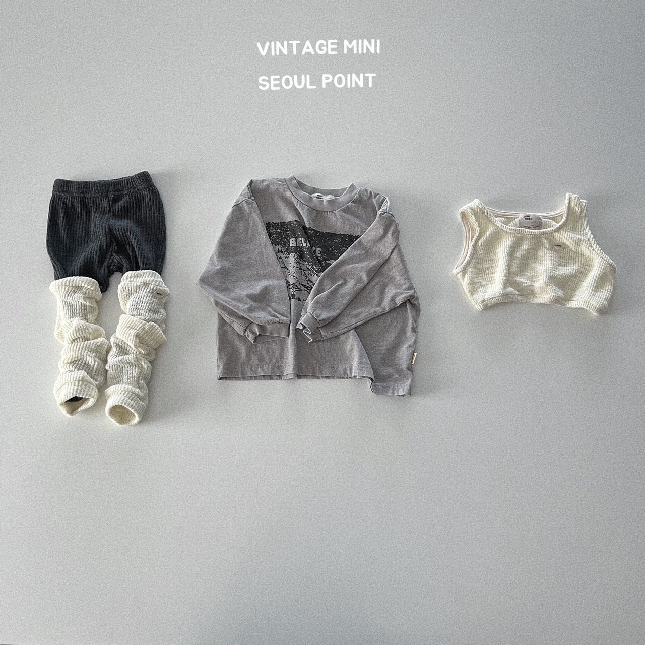【mini point】クリミナルTシャツ グレー 90~130cm 240857 - 2