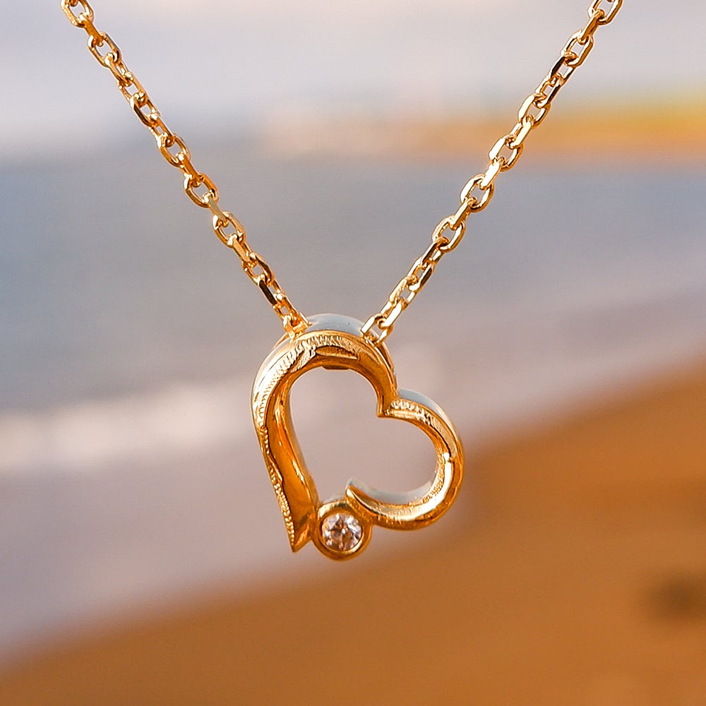 【年始セール】ハワイアンジュエリー オープンハートCZ ネックレスgns8230