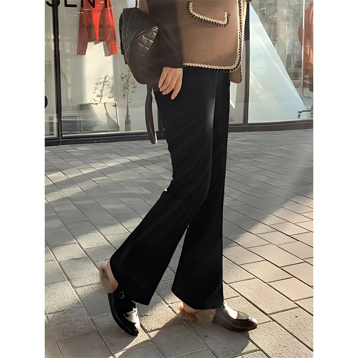 裏起毛 ハイウエストフレアパンツ【M-2XL】 RA3004