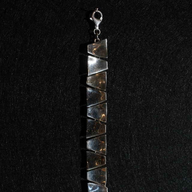 Mexican Jewelry Silver925 プレートチェーンブレスレット/軽研磨仕上げ