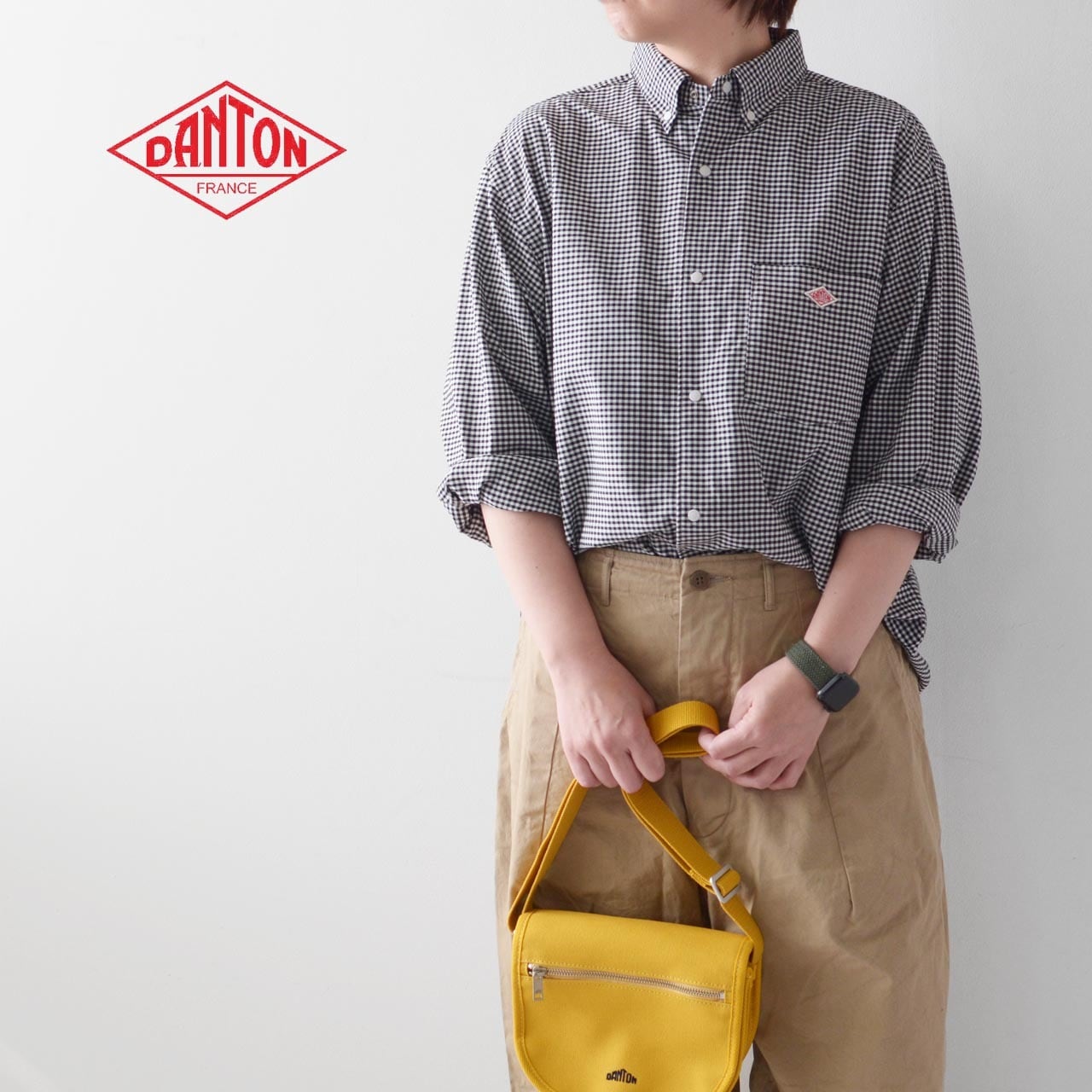 DANTON [ダントン] W COOLMAX OXFORD B.D SHIRT -GINGHAM- [DT-B0115CMX]  長袖オックスフォードシャツ・ギンガムチェックシャツ・ボタンダウンシャツ・ポリエステルコットンシャツ・長袖シャツ・レディース・女性用・婦人服・LADY'S  [2023SS] ...