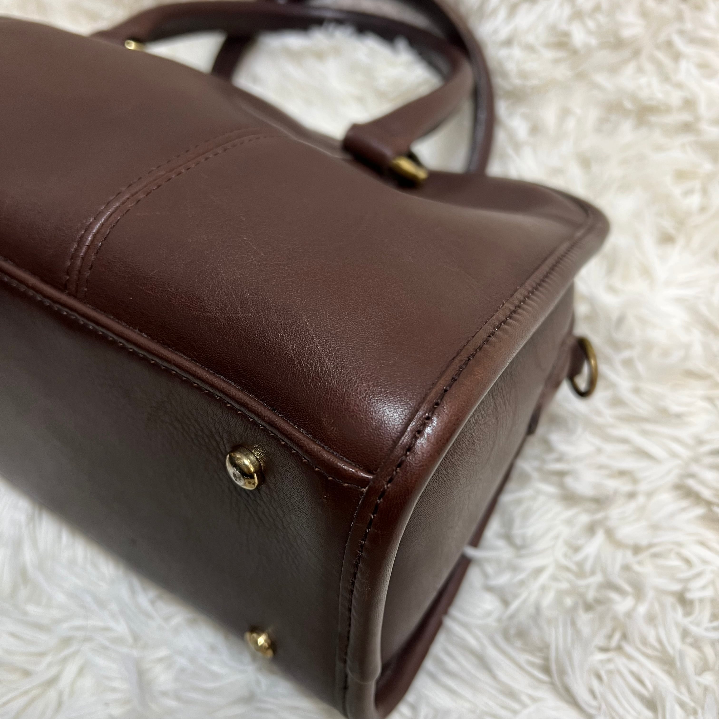 OLD COACH ミニボストンバッグ ブラウン 極美品 茶 オールドコーチ ...